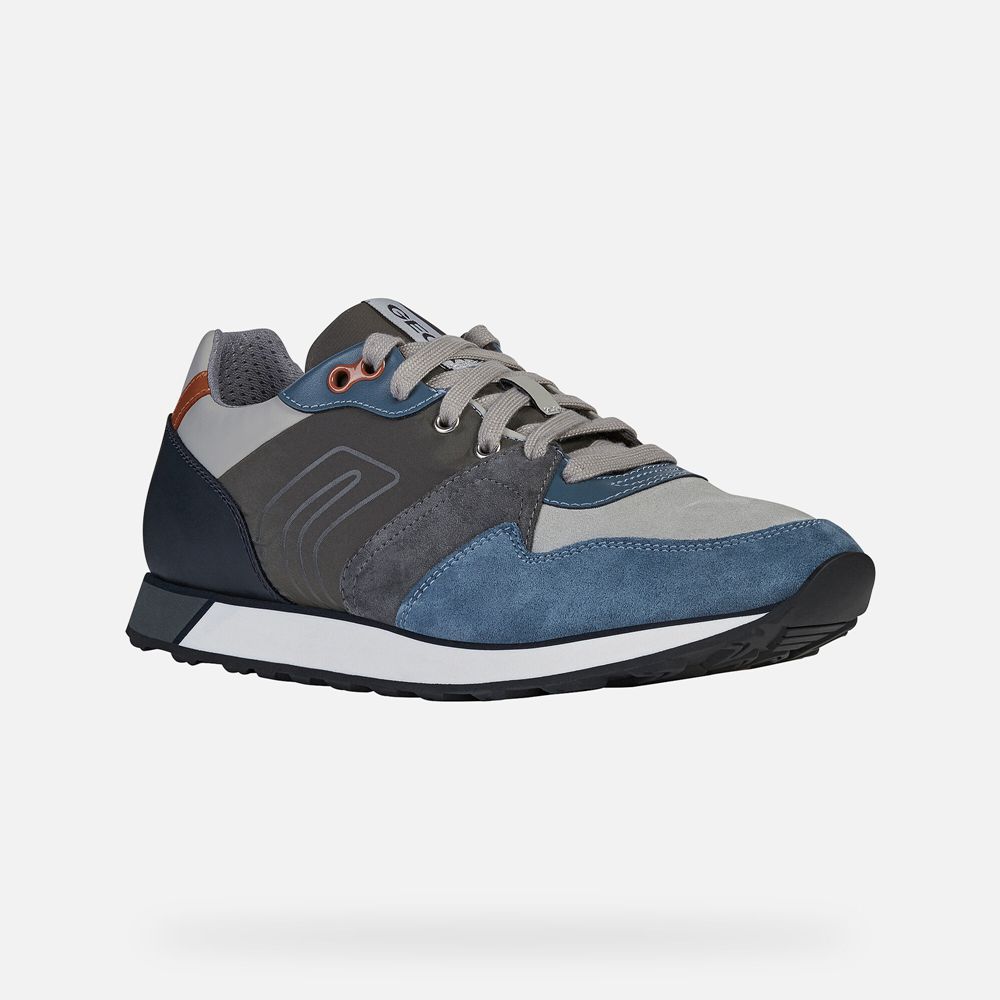 Geox Sneakers Grey/Blue Vittoriale - Geox Mens Shoes - TYWBRN604